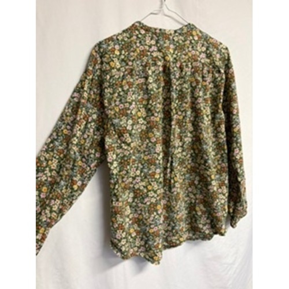 Old Navy Womens Olive Green Ditsy Floral Long Sleeve Blouse Size M Romantic - Picture 6 of 9